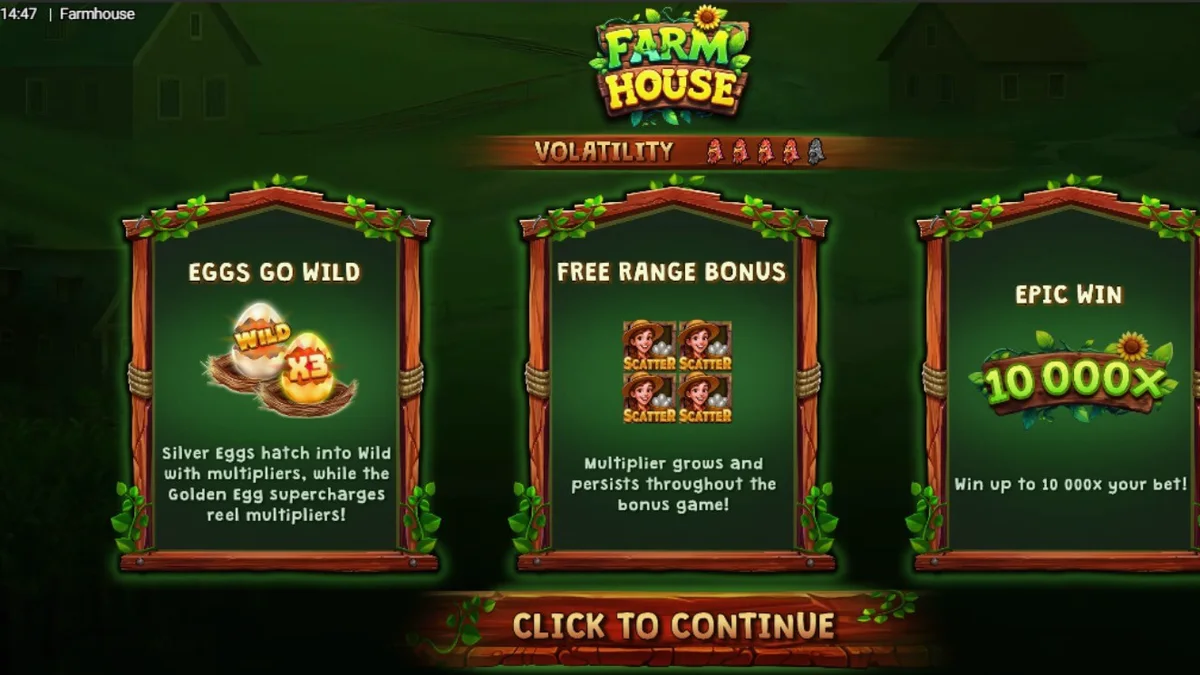 Pemandangan pedesaan yang cerah dengan elemen permainan slot Farm House